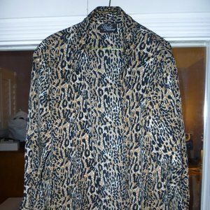 XL long sleeve animal print black brown top